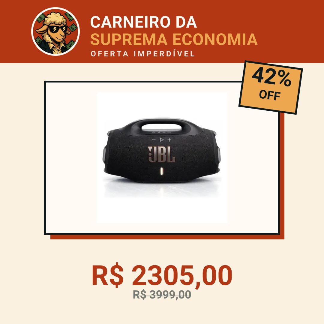 Caixa De Som Jbl Boombox 4 Bluetooth Som 210w Jbl Pro Ai Sound Boost Graves Personalizáveis Bateria De Até 34h Ip68 Áudio Lossless Preta