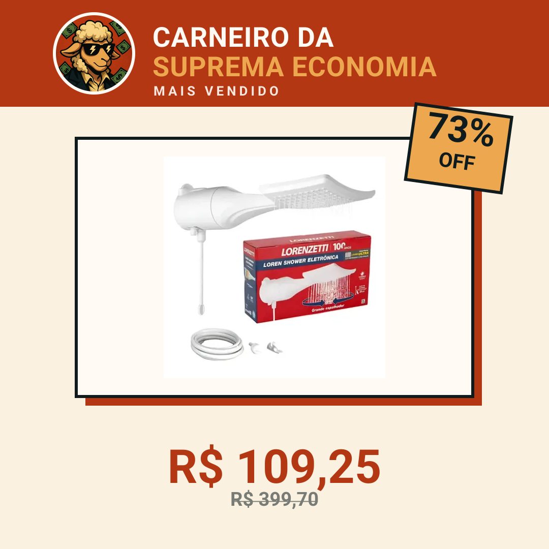 Chuveiro Ducha Lorenzetti Loren Shower Eletrônico Branco 6800w 220V