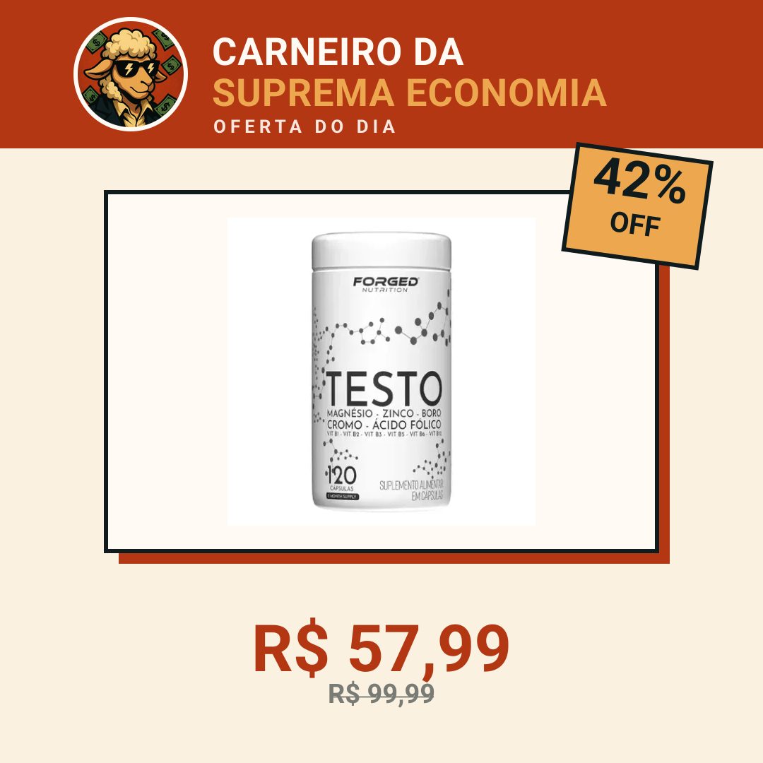 Testo Forged - Zinco, Magnésio, Boro, Cromo, Vitamina D3, B12 - Precursor Da Testo - 120 Cápsulas - Forged Nutrition