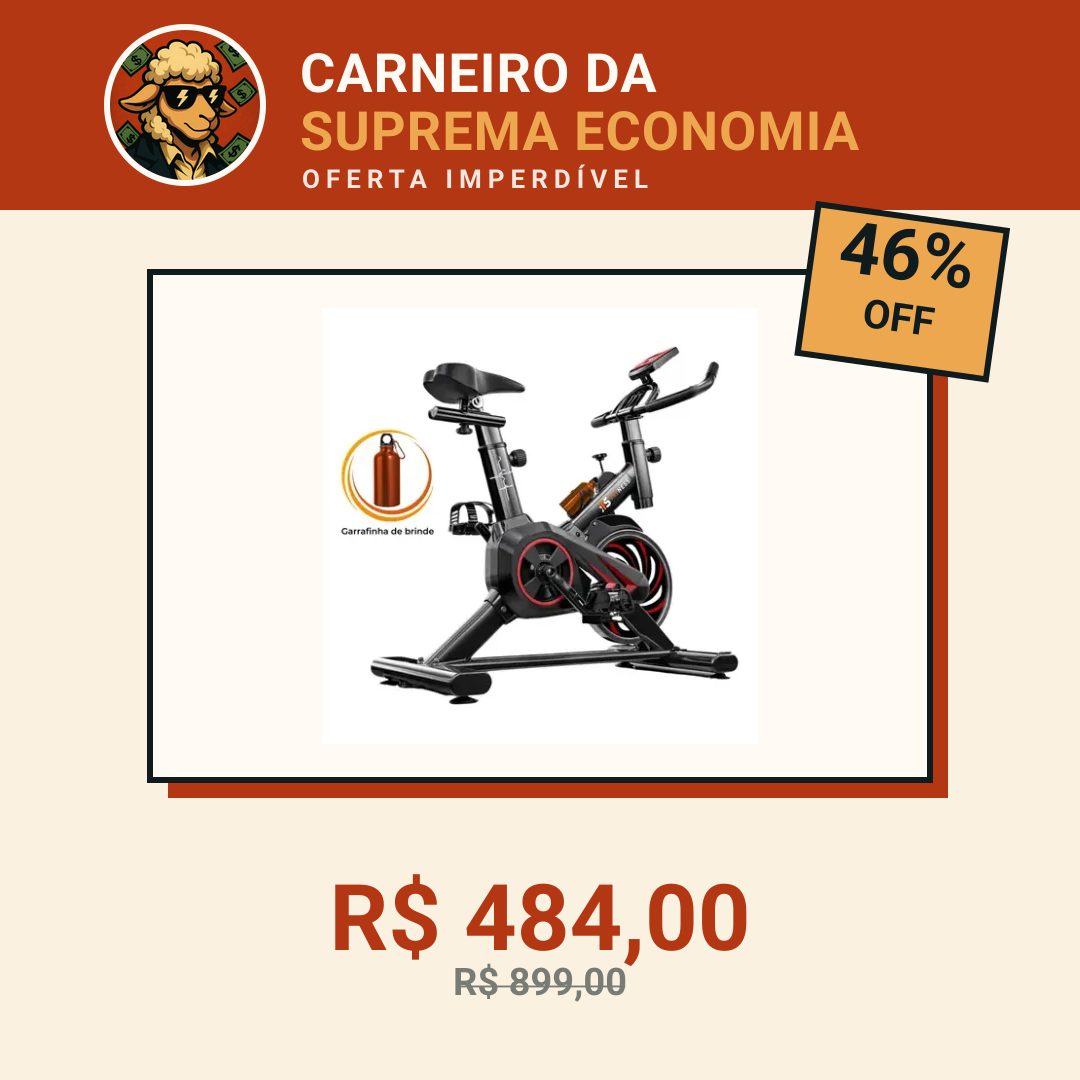 Bicicleta Ergométrica Spinning ITS Fitness Q5 com Roda de Inércia 8 kg e 6 Níveis de Resistência