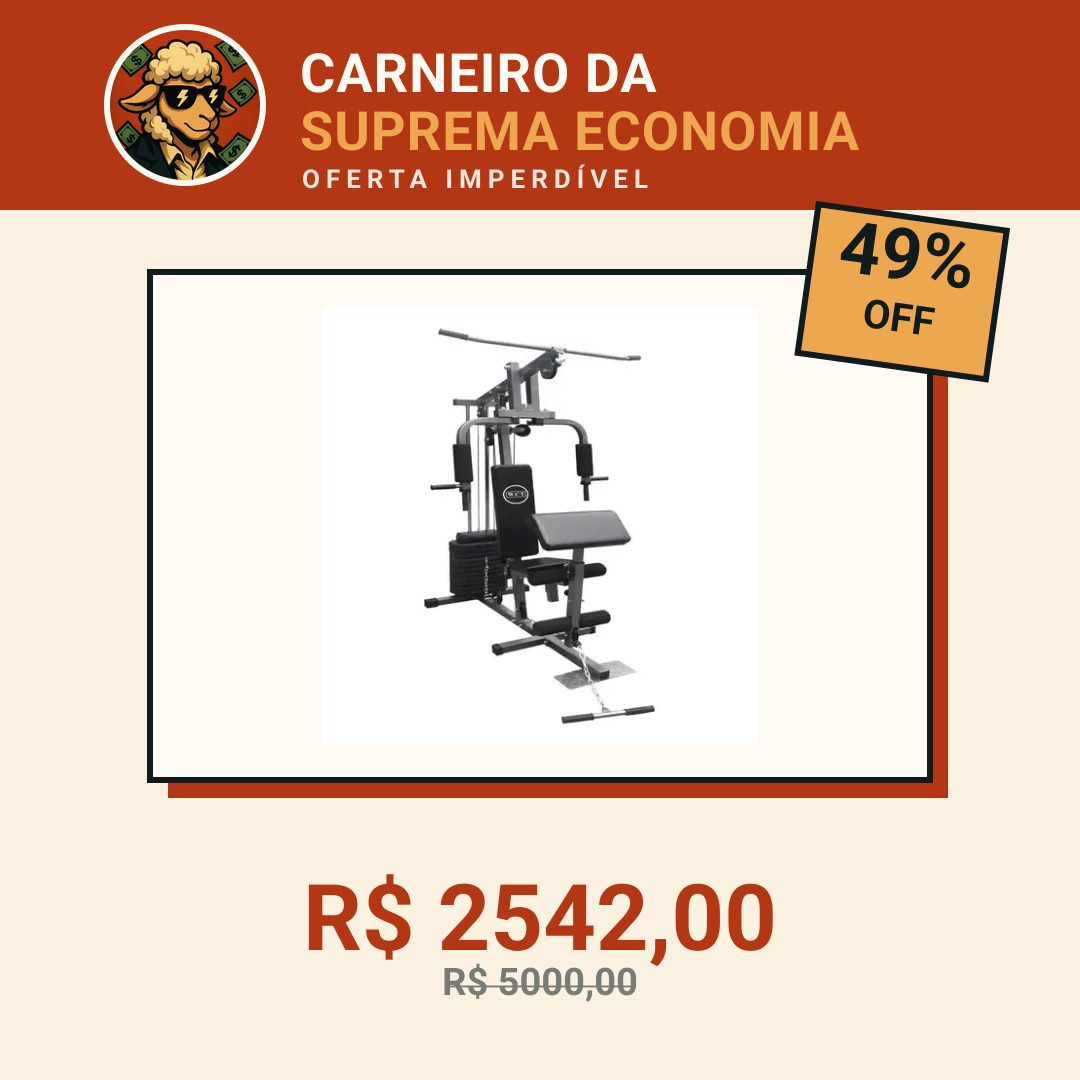 Estação De Musculação Com 80kg Aparelho Ginastic Cor da estrutura Cinza Cor do estofamento Preto