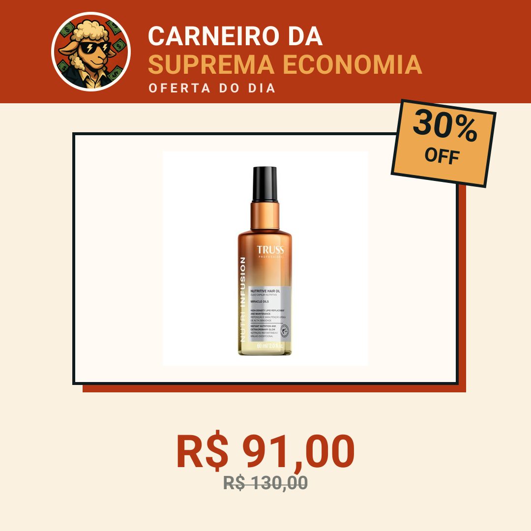 Truss Óleo Capilar Nutritivo Nutri Infusion | Nutrição Profunda e Controle de Frizz | 60ml