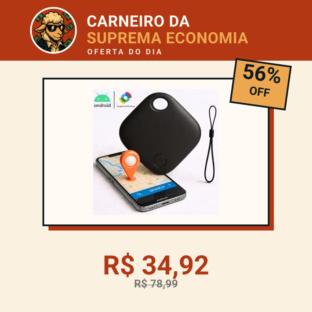 Mini Localizador Rastreador Smart Tag Gps Com Cordão Chaveiro Cor Preto Compatível Com Android Samsung Motorola Xiaomi Chrome Technology