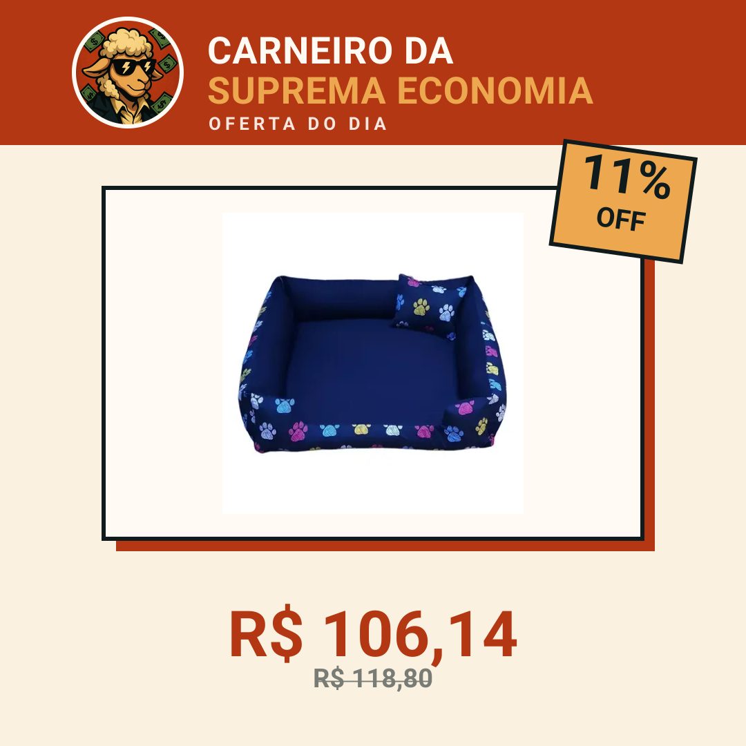 Cama Para Cachorro Grande 70x70 Azul-marinho Gv Enxovais Com Zíper